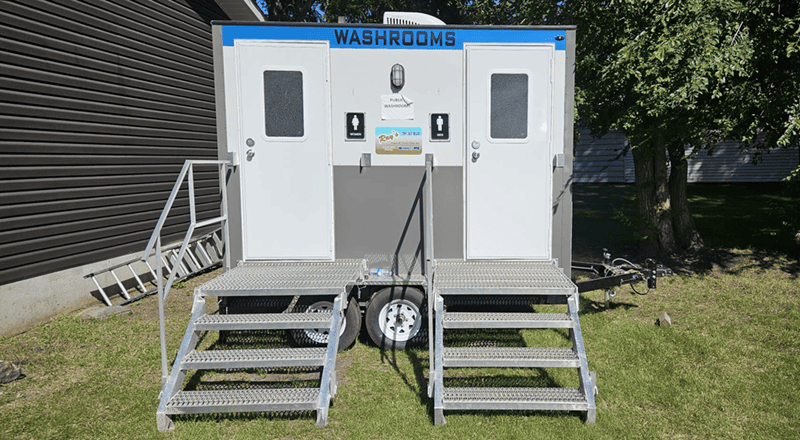 washroom trailers two stall